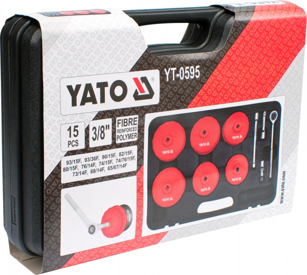 Set Chei Tubulare YATO, Pentru Filtru Ulei, 15 buc, 3/8 inch [2]