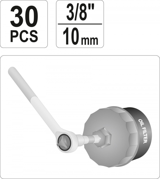 Set chei tubulare YATO, pentru filtru ulei, 30 buc [3]