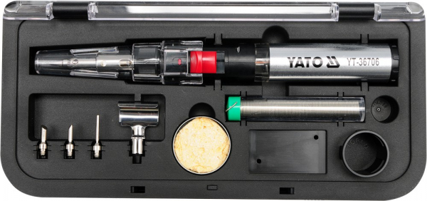 Set ciocan de lipit cu gaz YATO, piezo, 30ml, 30 - 125W, 7piese [2]