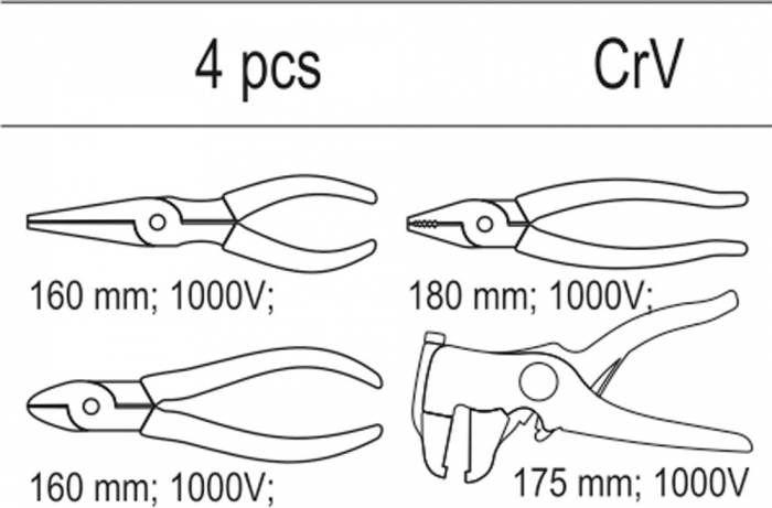 Set clesti 1000V YATO adaos pentru dulap de scule 4buc [2]