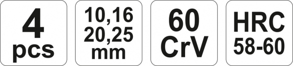 Set dalti pentru lemn YATO, 10-16-20-25mm, CR-V, 4buc [3]