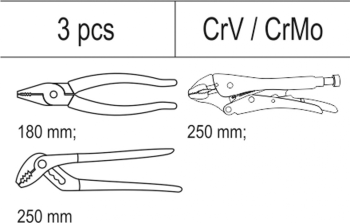 Set clesti universali YATO, Adaos Pentru Dulap de Scule, 3 buc [2]