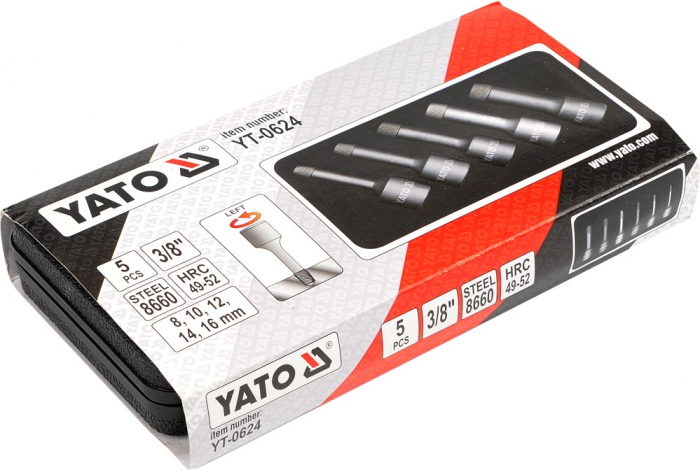 Set extractoare suruburi YATO 1/2 8-16mm 5buc [2]