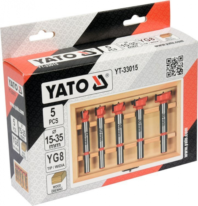 Set freze pentru lemn YATO 5 buc 15-35 mm [4]