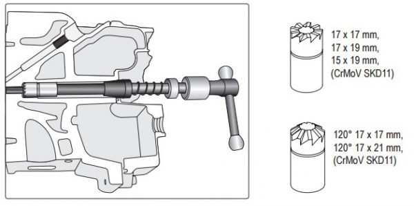 Set freze YATO, pentru reconditionat scaun injectoare, CrMo, 8buc [2]