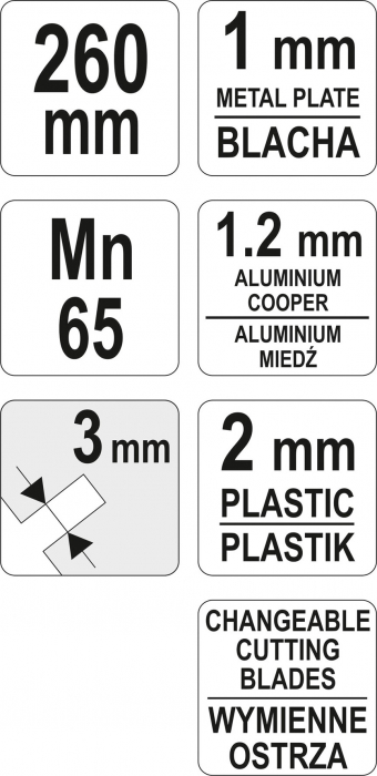 Foarfeca pentru tabla YATO aluminiu/tabla/plastic 1 / 1.2 / 2 mm [4]