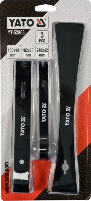 Set leviere YATO, 3buc, 135 x 14 mm, 182 x 25 mm, 240 x 42 mm [3]