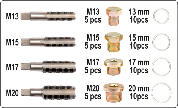 Set pentru reparat busoane baie ulei YATO M13-M20x1.5mm CrMo [2]