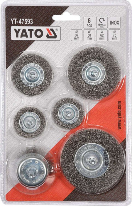 Set perii inox YATO prindere cilindrica, 6 buc [4]