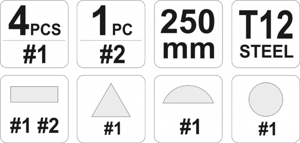 Set pile lacatuserie YATO, 250mm, 5buc [3]