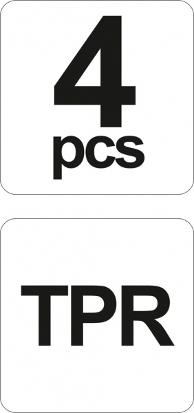 Set spatule silicon YATO, TPR, 4buc, rosu-negru [3]