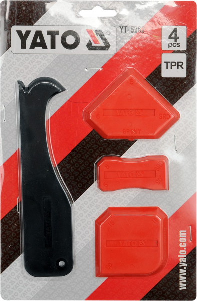 Set spatule silicon YATO, TPR, 4buc, rosu-negru [2]