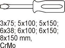 Set Surubelnite drepte YATO, Adaos Pentru Dulap de Scule, 7 buc [3]