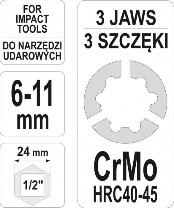 Cap mandrina pistol impact 1/2 pentru suruburi deteriorate 6-11mm [4]