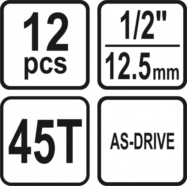 Trusa Chei Tubulare STHOR, Antrenor cu Clichet, 1/2 inch, 12 buc [4]
