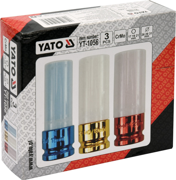 Set tubulare YATO, de impact, cu izolatie, 17-19-21 mm, CrMo, 1/2", 3buc [5]