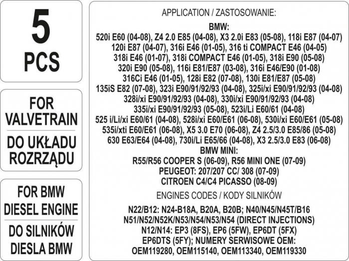 Set YATO blocare distributie BMW motor diesel 5pcs [4]