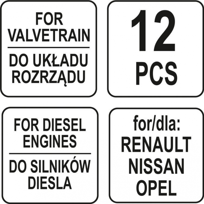 Set YATO blocare distributie motor diesel RENAULT/NISSAN/OPEL 12pcs [5]