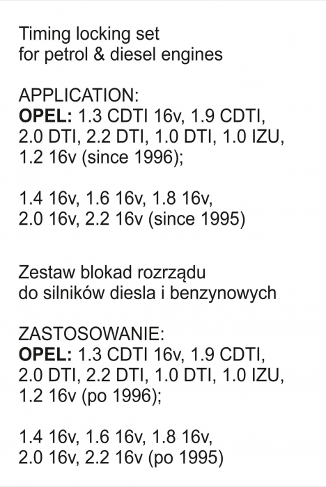 Set YATO blocare distributie motor benzina & diesel OPEL 29pcs [6]