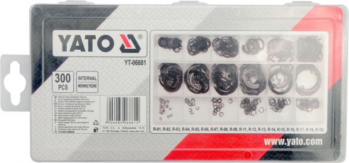 Set YATO, coliere seger interior, 300 buc [4]