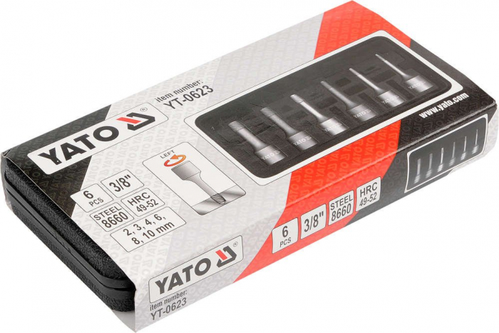Set extractoare suruburi YATO 3/8 2-10mm 6buc [2]