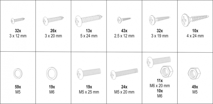 Set YATO, suruburi si piulite, 347 buc [4]