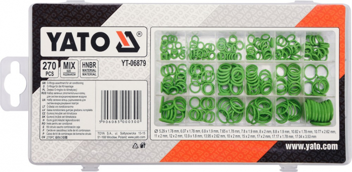 Set YATO, O-ring din Cauciuc, pentru aer conditionat, 270 buc [2]