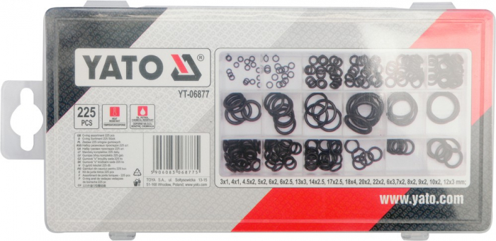 Set YATO, O-ring din Cauciuc, 225 buc [4]