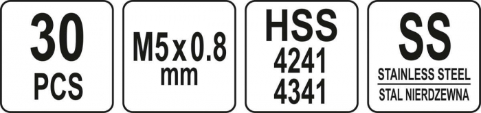Set YATO, Pentru Reparat Filete, M5x0.8, HSS, 30buc [4]