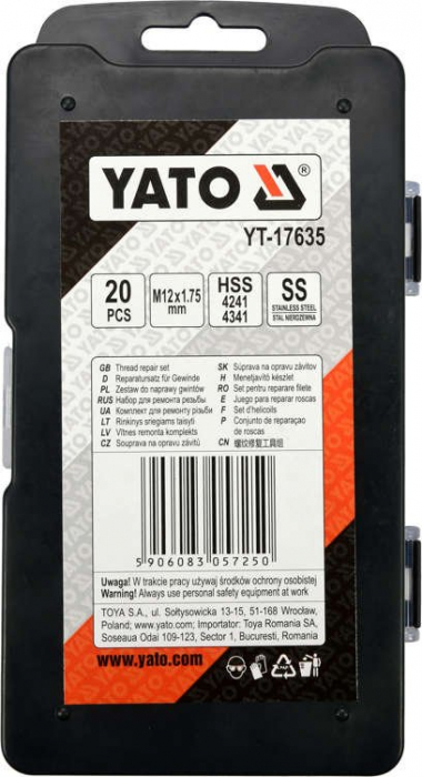 Set YATO, Pentru Reparat Filete, M12x1.75, HSS, 20buc [3]