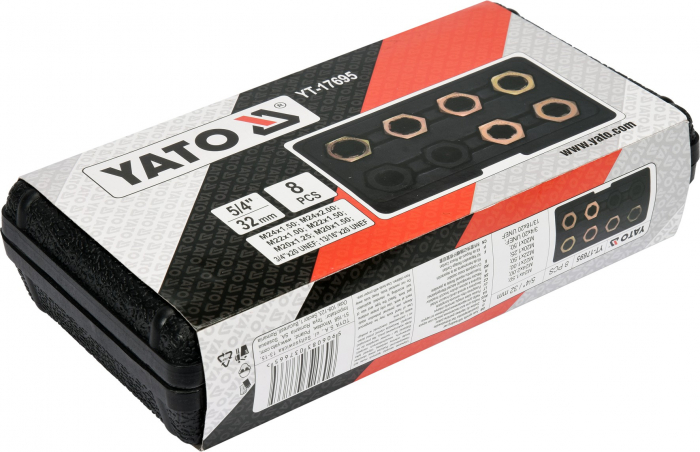 Kit pentru reparat filete arbore transmisie YATO 5/4 8buc [3]