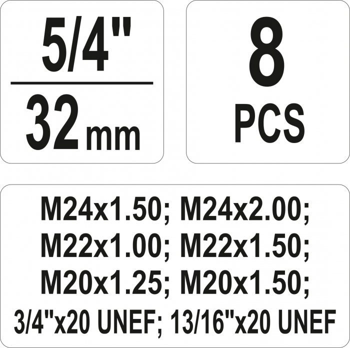 Kit pentru reparat filete arbore transmisie YATO 5/4 8buc [5]