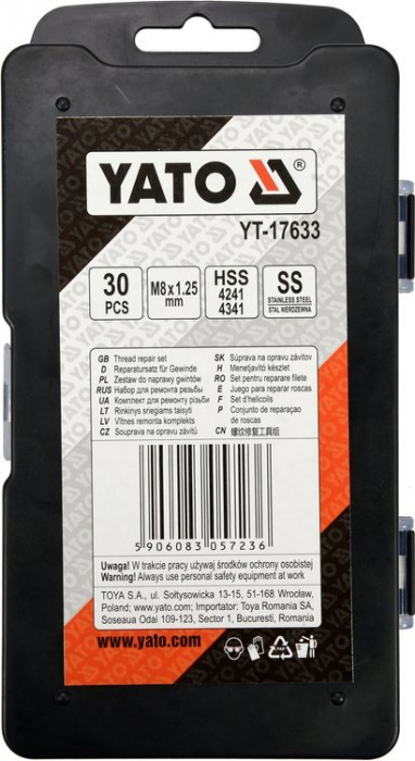 Set YATO, Pentru Reparat Filete, M8x1.25, HSS, 30buc [3]