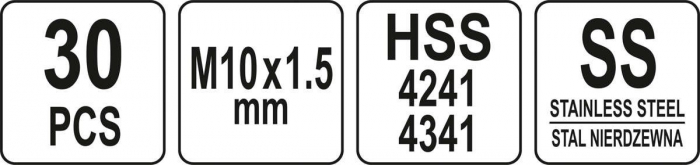Set YATO, Pentru Reparat Filete, M10x1.5, HSS, 30buc [4]