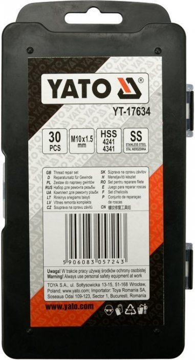 Set YATO, Pentru Reparat Filete, M10x1.5, HSS, 30buc [3]