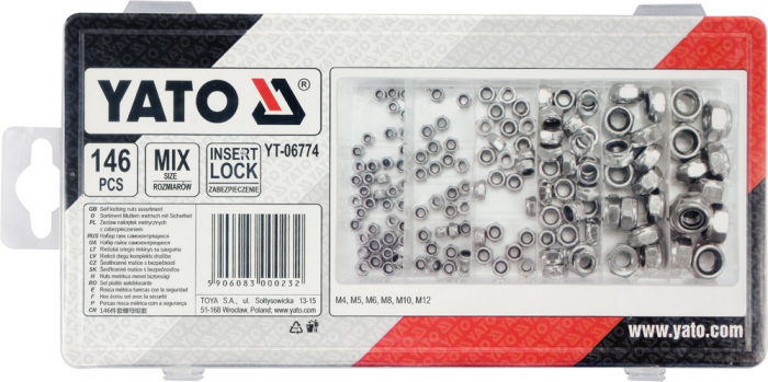 Set YATO, piulite hexagonale autoblocare, 146 buc [2]
