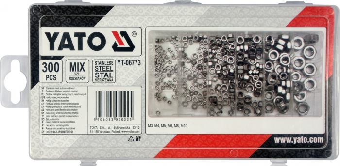 Set YATO, piulite hexagonale inox, 300 buc [2]