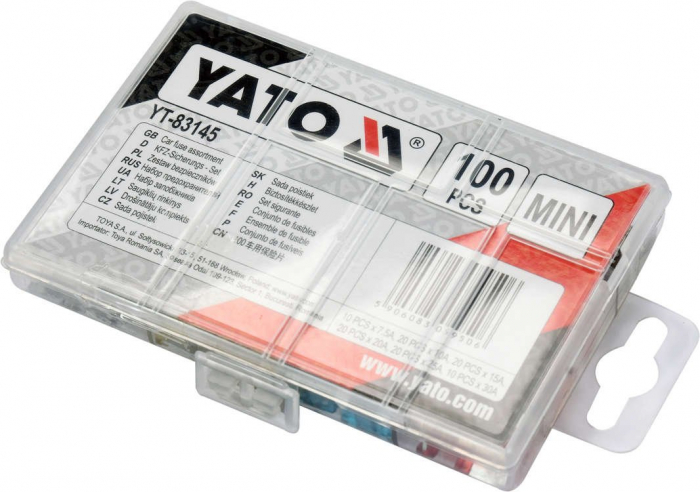 Set YATO, sigurante auto, 100buc, MINI [2]