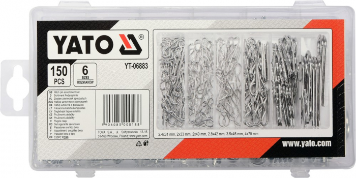 Set YATO, sigurante tip arc, 150 buc [2]