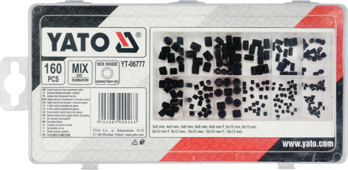 Set YATO, stift filetat, 160 buc [2]