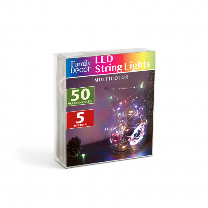Sir de lumini LED de Craciun - 5 m -50 LED - multicolor, 3xAA [3]