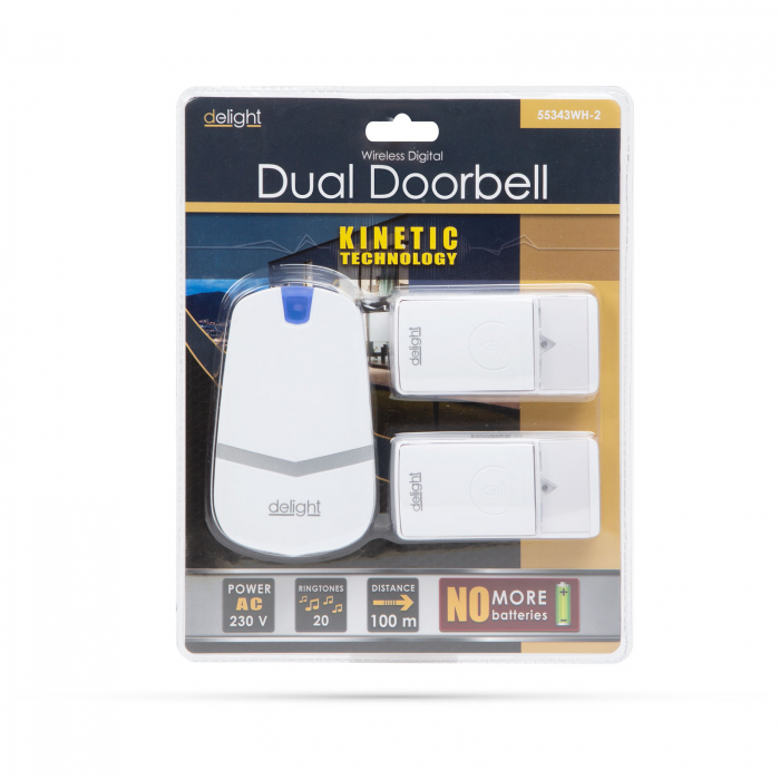 Sonerie digitala fara fir si fara baterie, cu 2 unitati de exterior - Kinetic, [2]