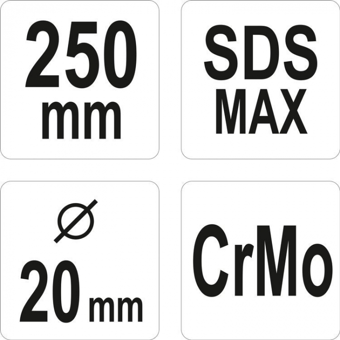 Dorn pentru buloane YATO SDS max 20x250mm CrMo [4]