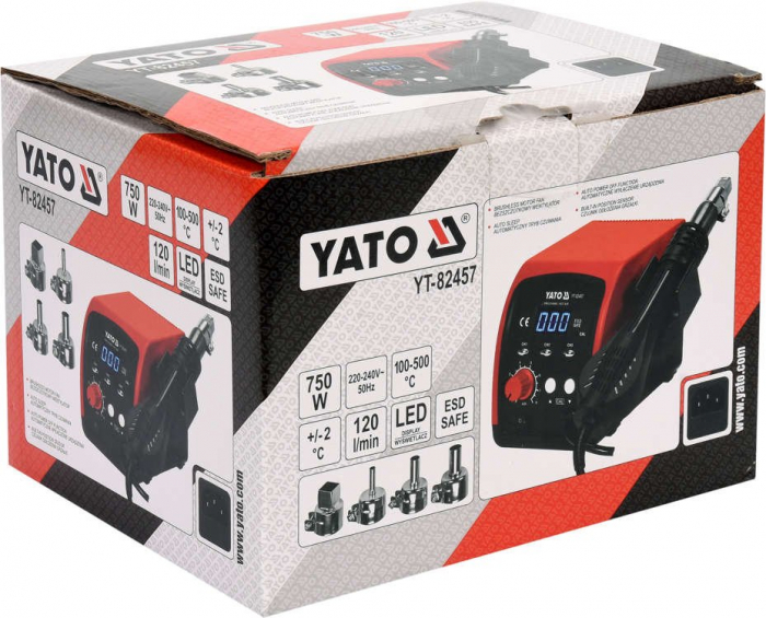 Statie de lipit cu suflanta aer cald YATO display LED 750W 100-500 °C [4]