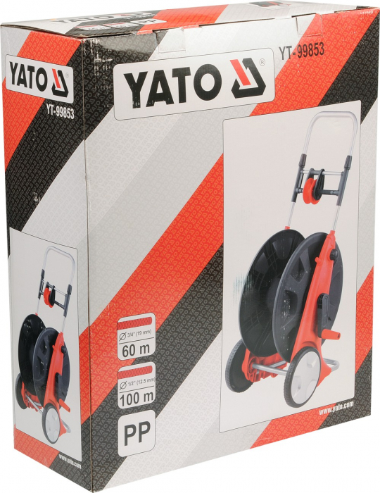Suport Furtun YATO, 3/4 inch - 50m, 1/2 inch - 100m [2]
