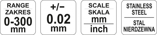 Subler inox YATO, 300mm, precizie 0.02mm [4]