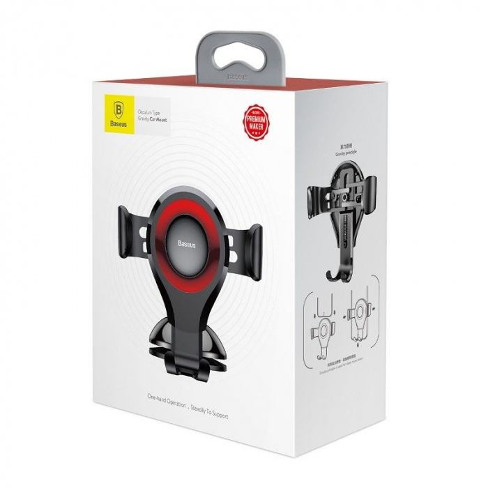 Suport auto gravitational telefon BASEUS Osculum pentru parbriz / bord (rosu) SUYL-XP09 [10]