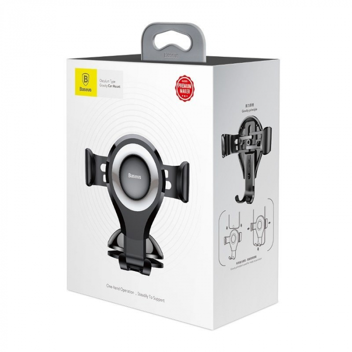 Suport auto gravitational telefon BASEUS Osculum pentru parbriz / bord (negru-argintiu) SUYL-XP0S [10]
