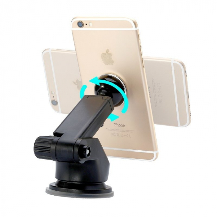 Suport auto telescopic magnetic telefon BASEUS Solid Series pentru parbriz / bord (argintiu) SULX-0S [6]