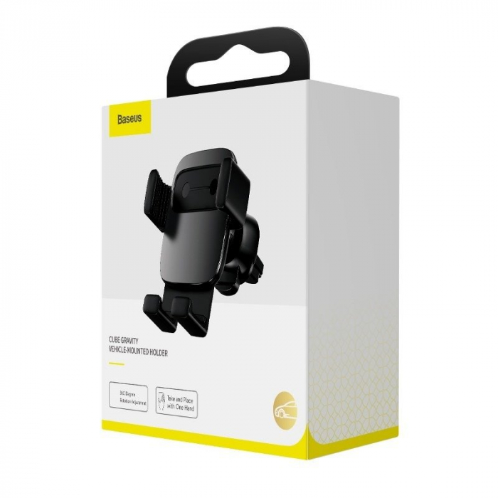 Suport gravitational telefon BASEUS Cube pentru ventilatie (negru) SUYL-FK01 [8]